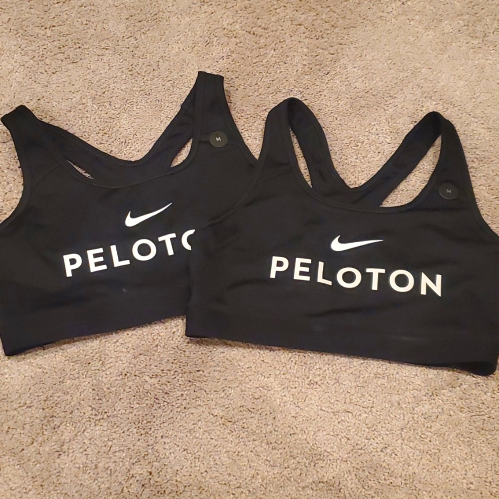 2 Brand New Black Nike Peloton Swoosh Bra Size Medium